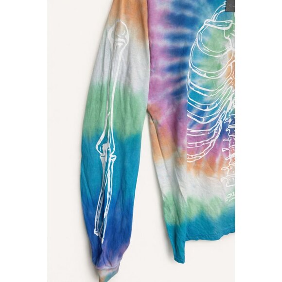 Young & Reckless Tie-Dye Skeleton Long Sleeve Tee – Size Medium - Picture 3 of 5